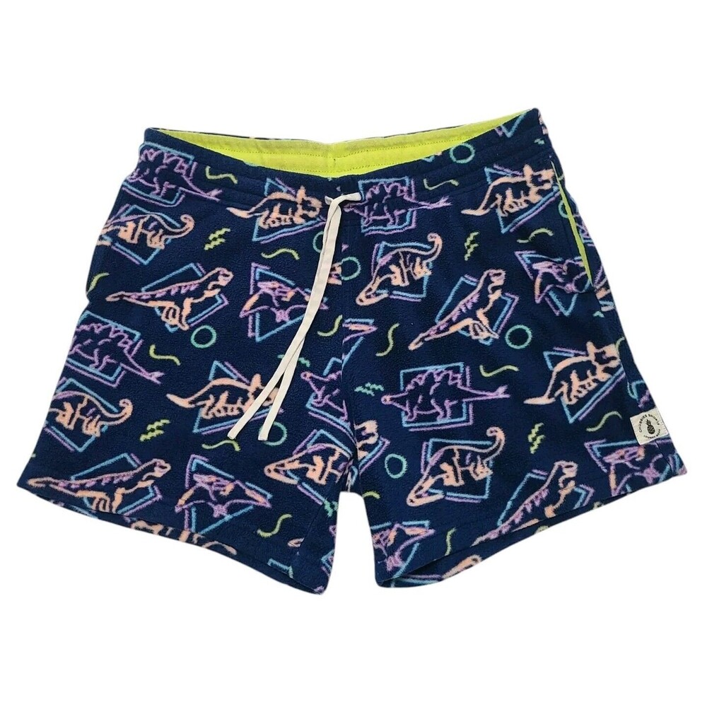 Chubbies Shorts Men's M Blue Fleece Dinosaur Pocket Comfort Stretch Athleisure